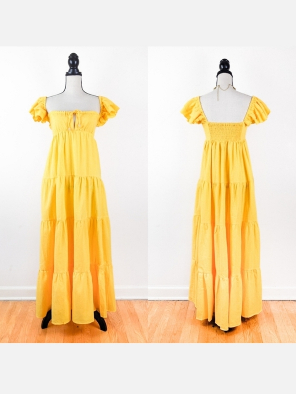 🦋LAST🦋 NWT Bali ELF Nymph Linen Maxi Dress, Sunglow, Size Medium